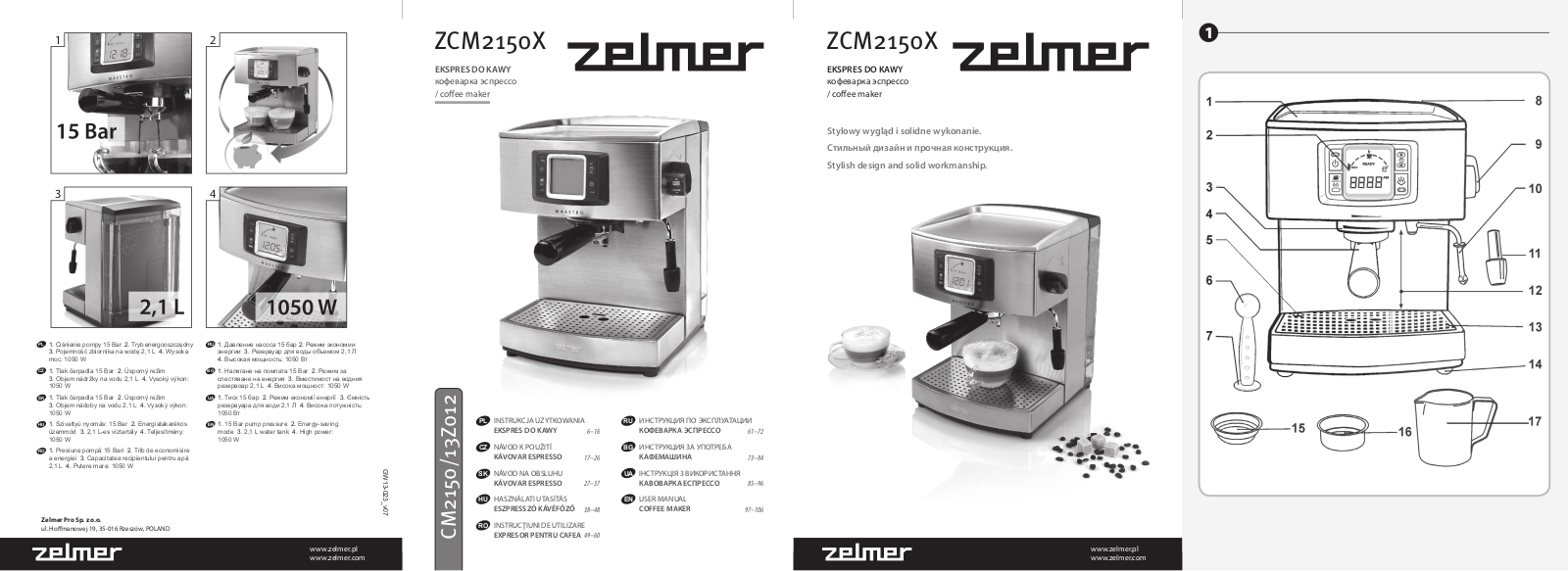Zelmer ZCM2150X Operating Instructions