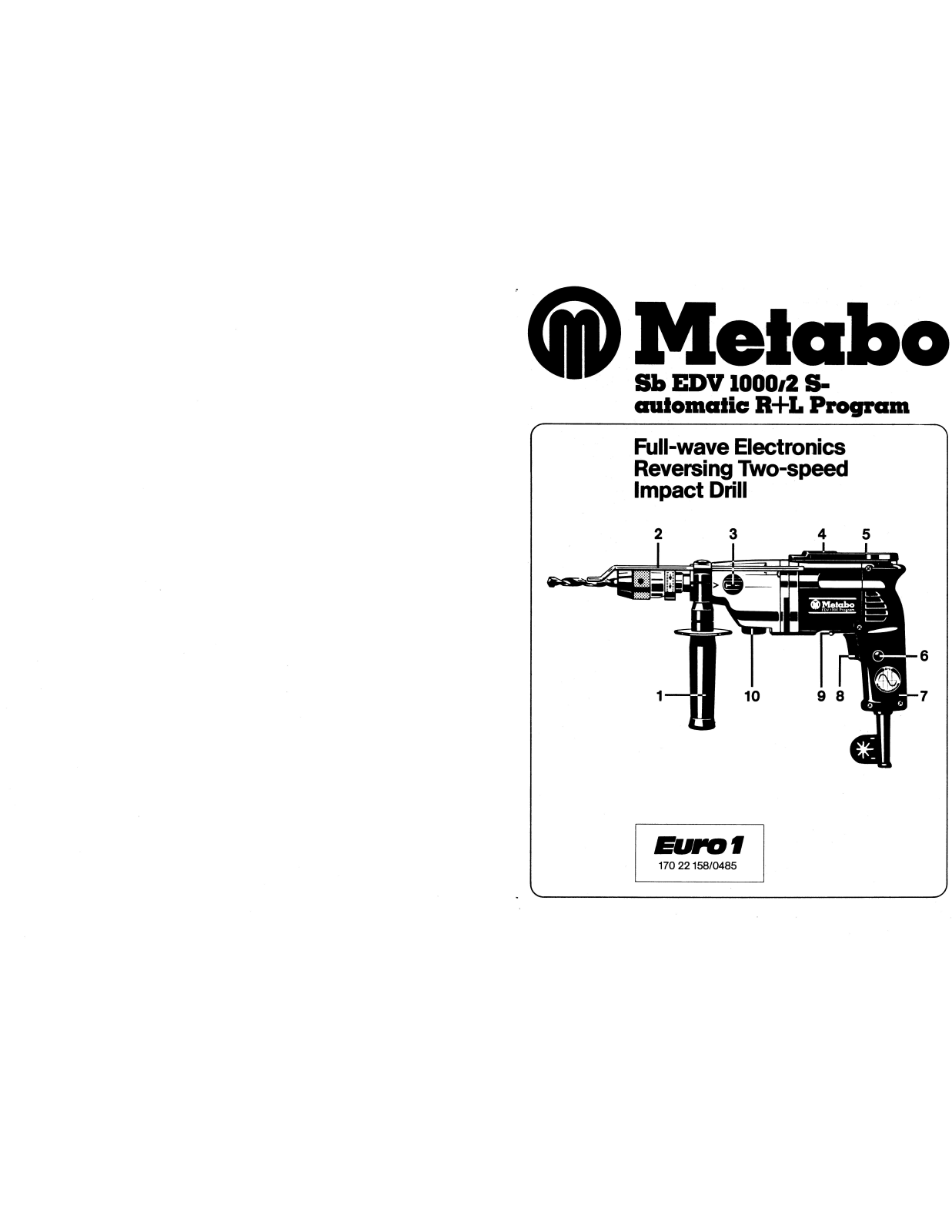 METABO SB EDV 1000-2 S User Manual