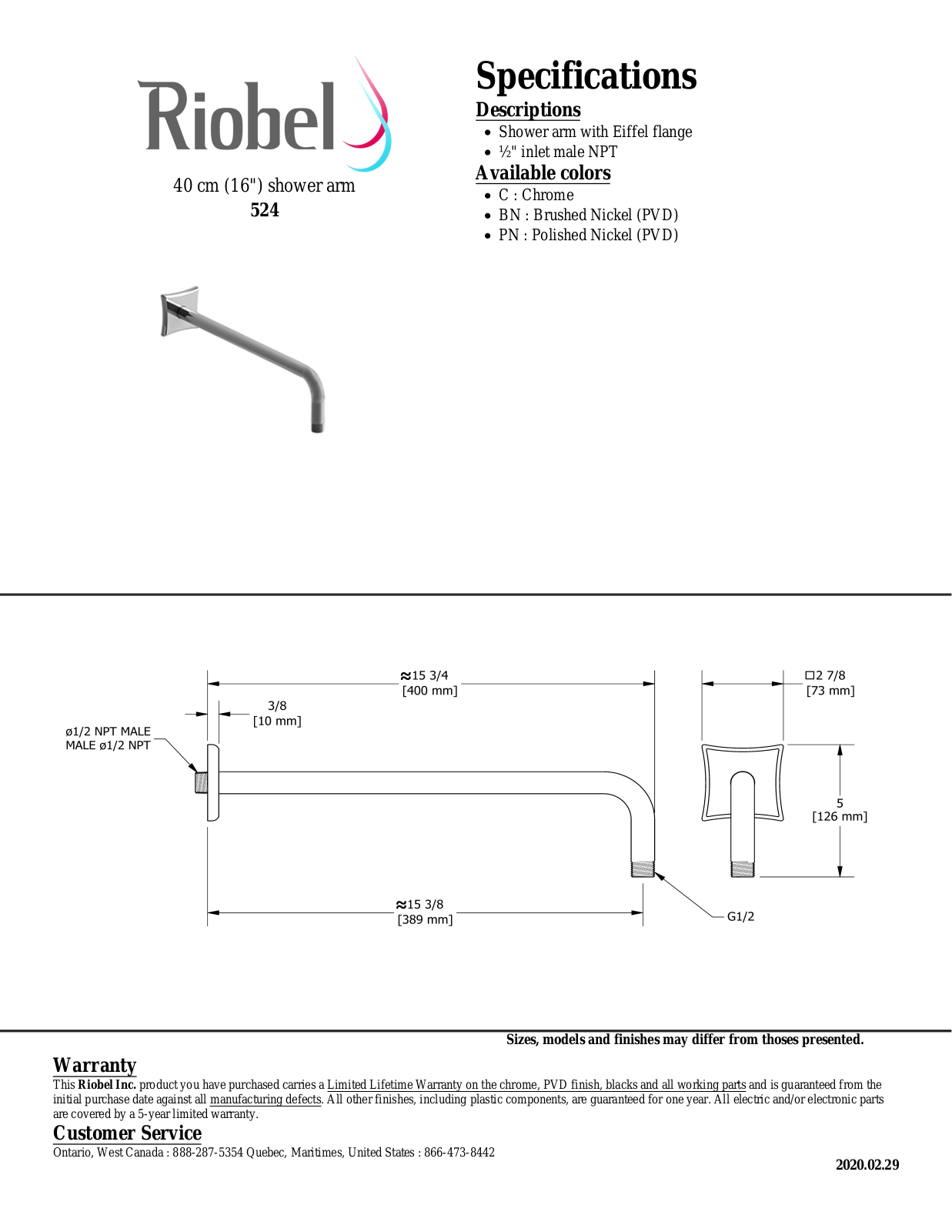 Riobel 524PN Specifications - ManualMachine.com