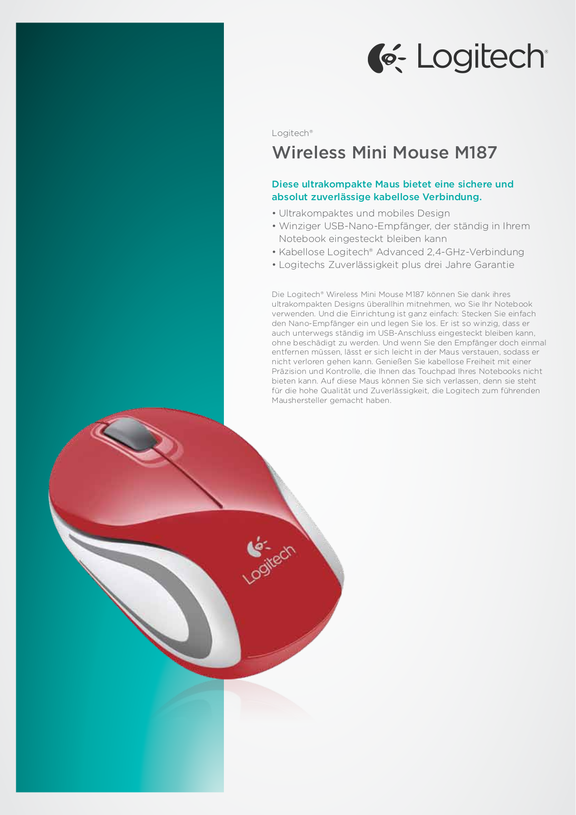 Logitech M187 Service Manual