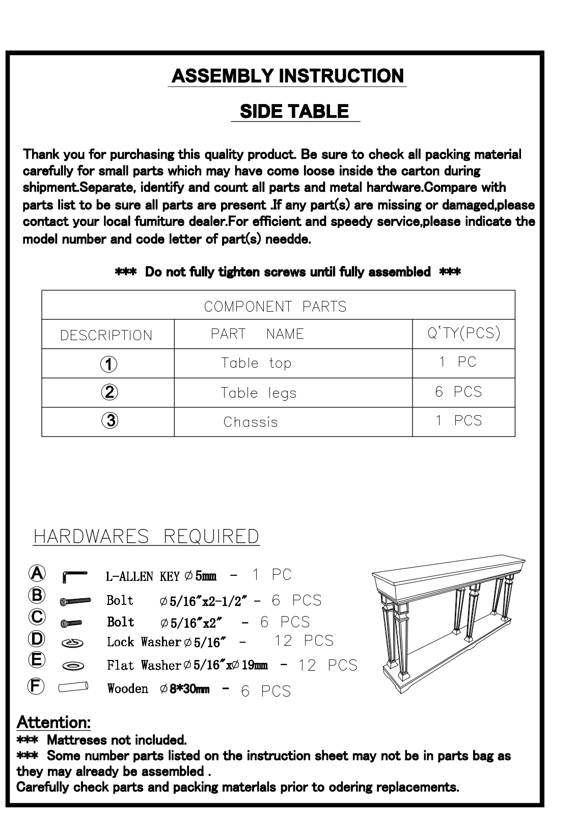 Lark Manor™ W007803003 Assembly Instructions - ManualMachine.com