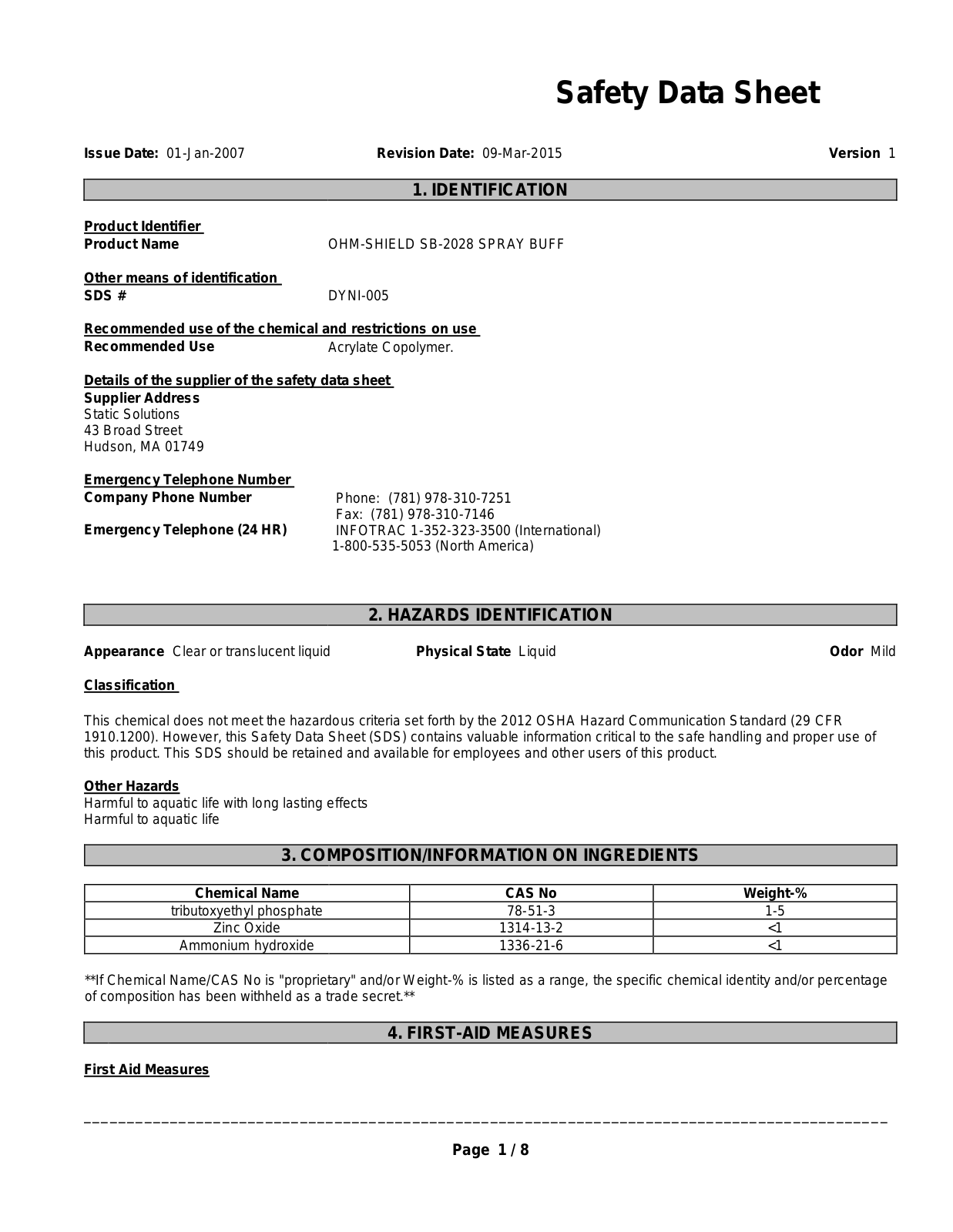 Static Solutions SB-2028 User Manual