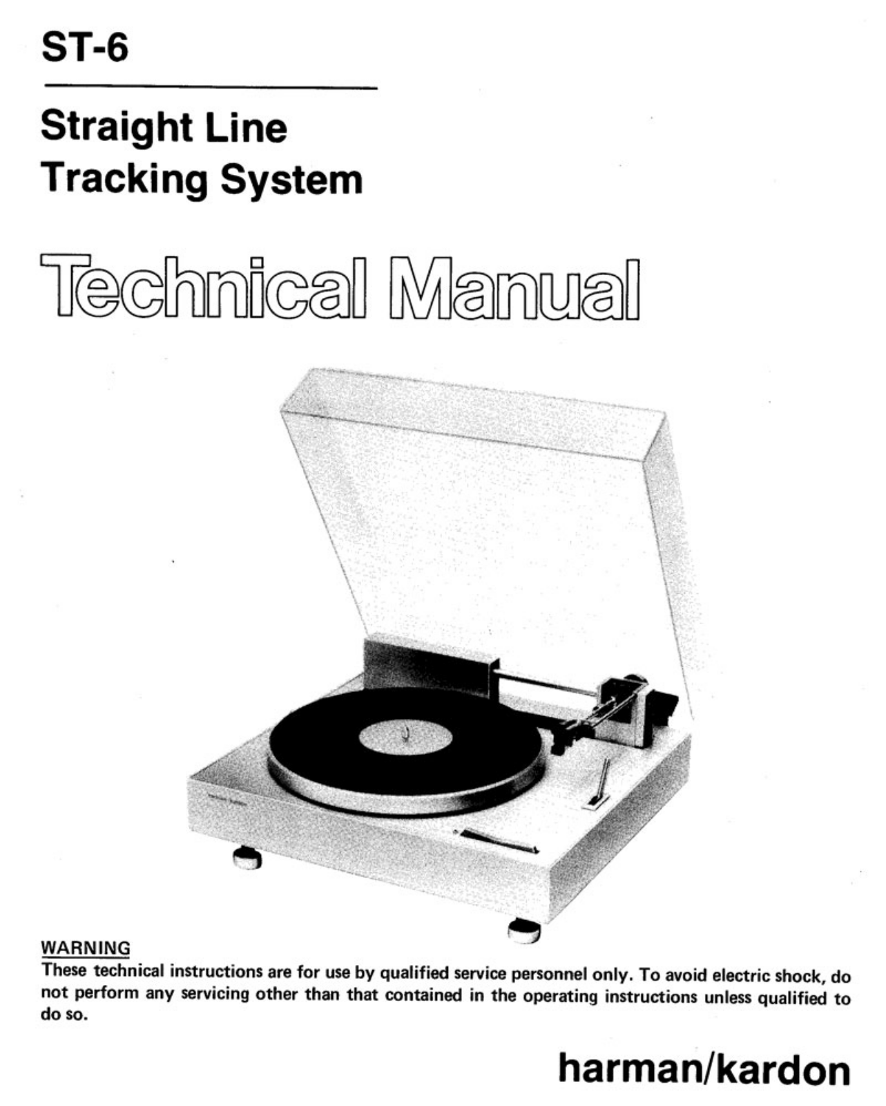 Harman Kardon ST-6 Service manual