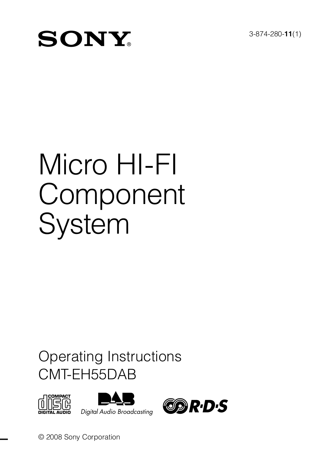 Sony CMT-EH55DAB Operating Manual