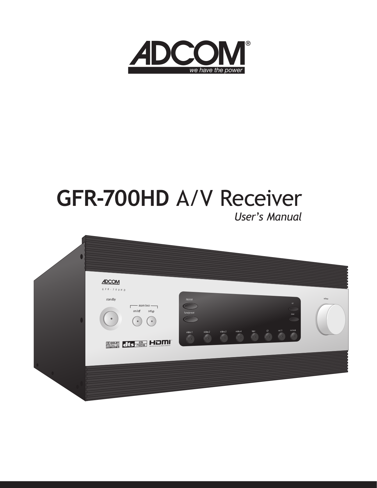 Adcom GFR-700HD User Manual