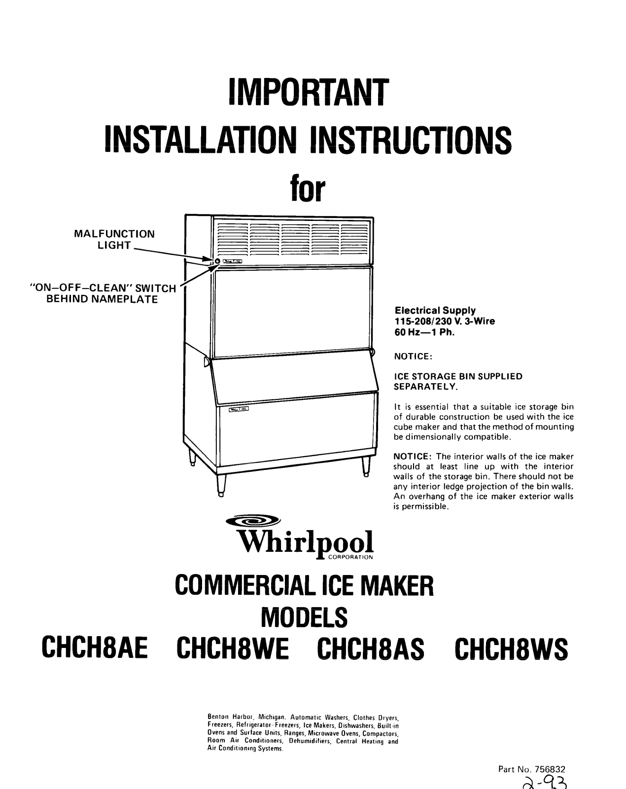 Whirlpool CHCH8WE, CHCH8AE, CHCH8AS User Manual - ManualMachine.com