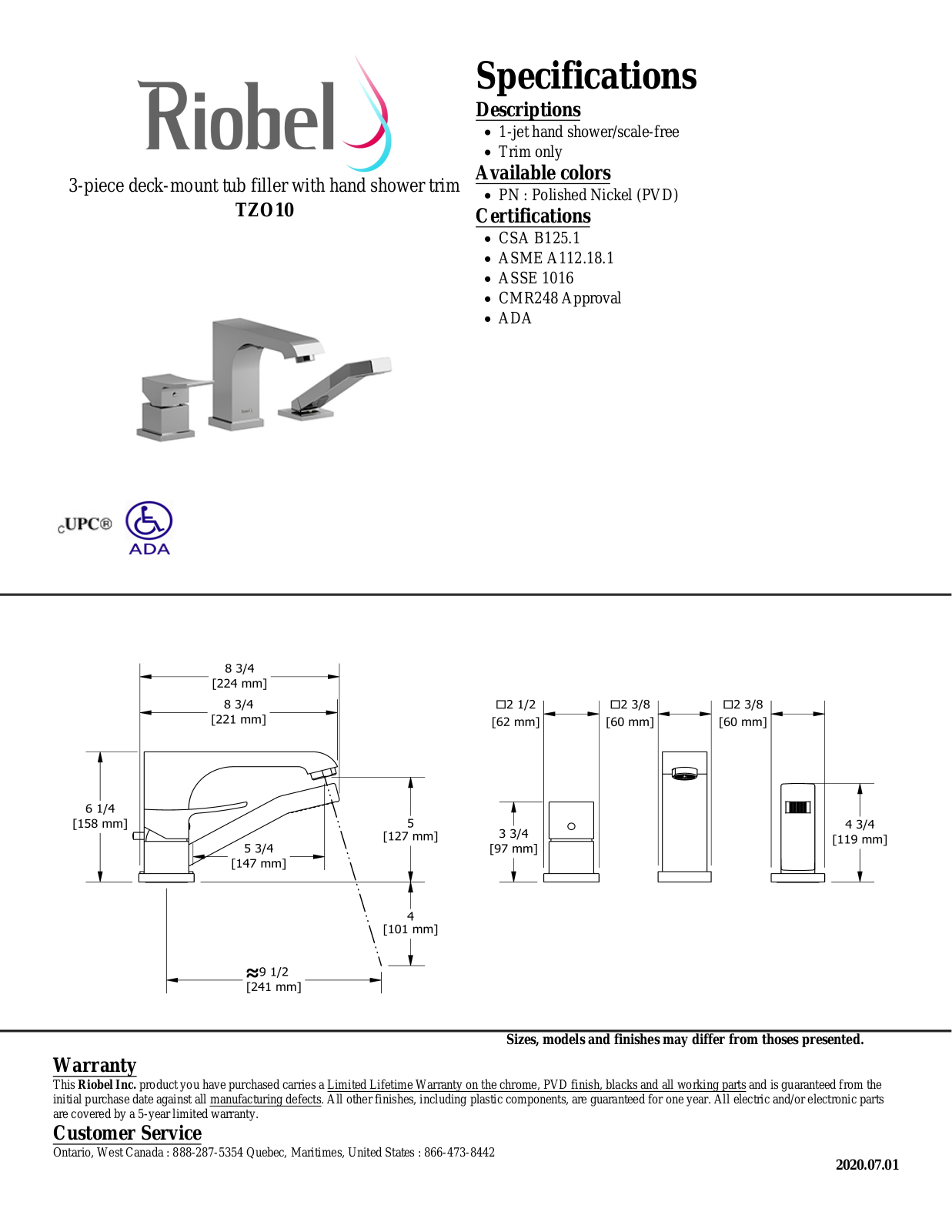 Riobel TZO10PN Specifications - ManualMachine.com