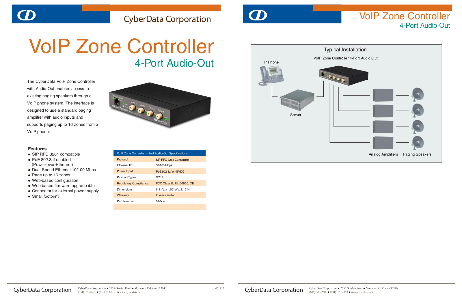 CyberData 4-Port User Manual