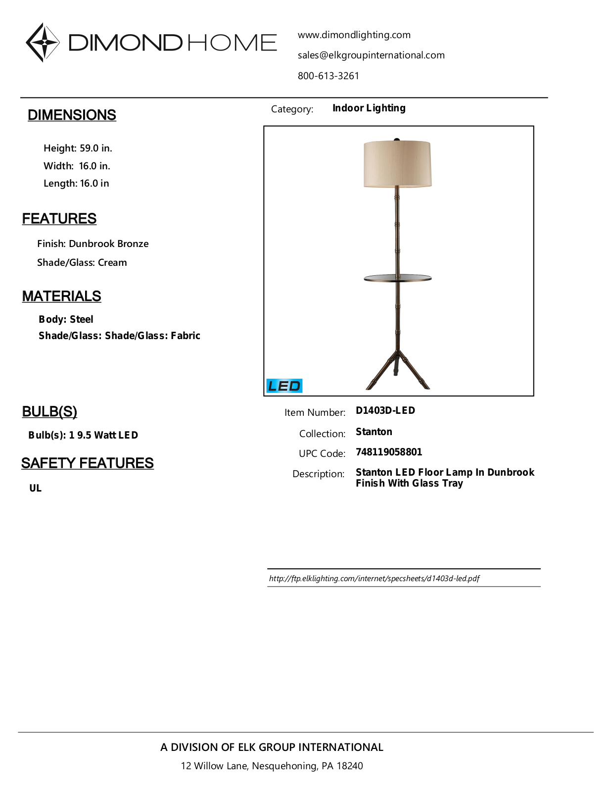 ELK Home D1403DLED User Manual