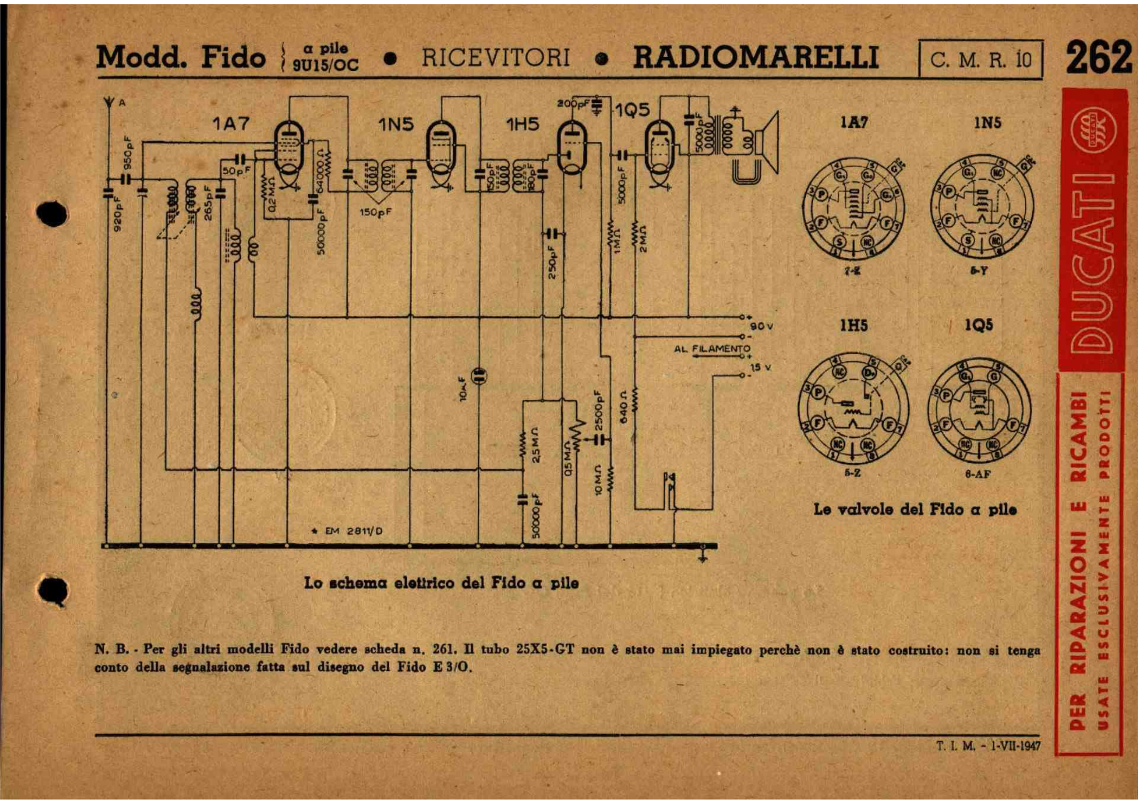 Radiomarelli fido a pile schematic