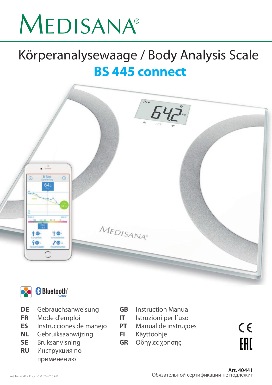 Medisana BS 445 User Manual