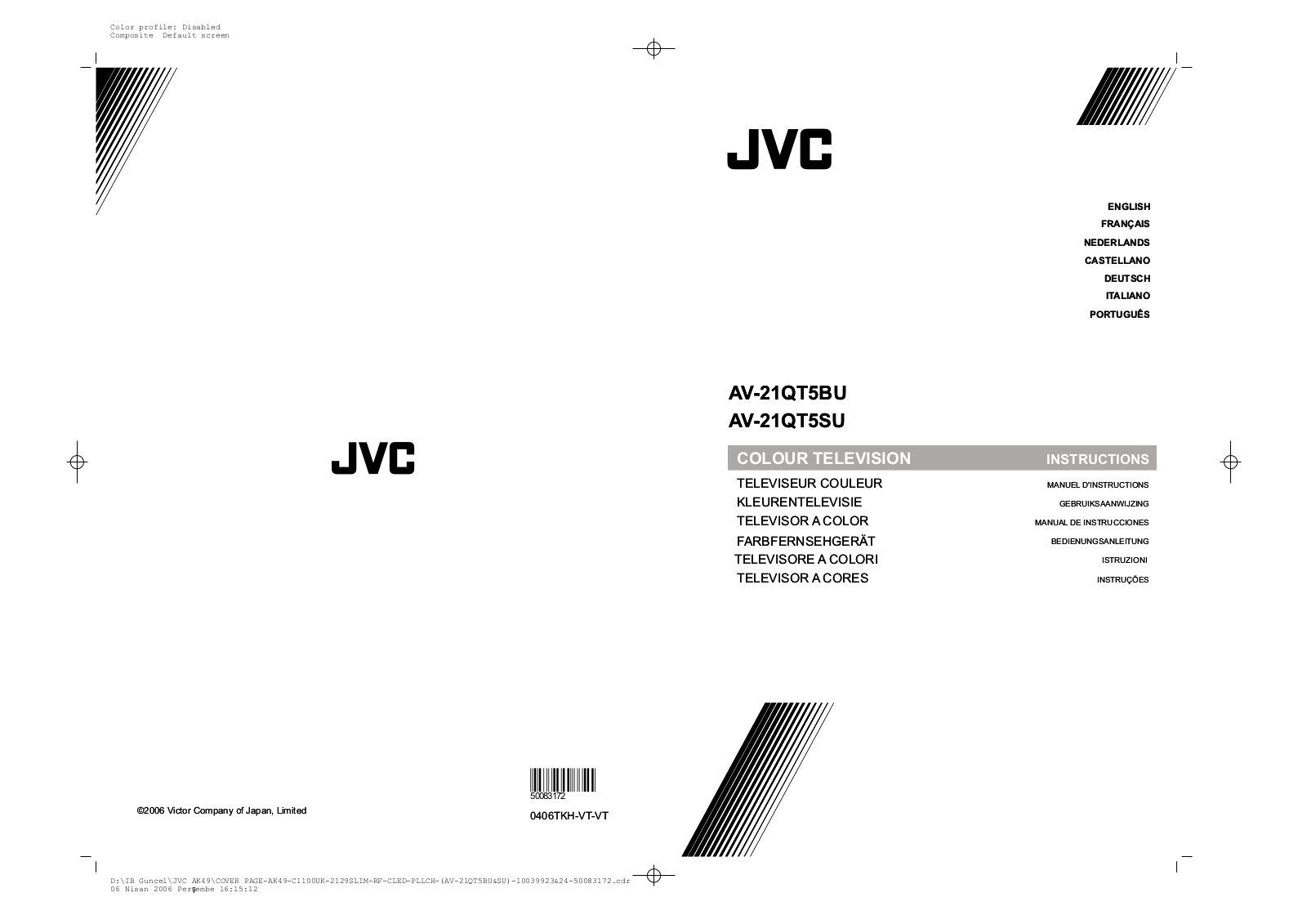 JVC AV-21QT5SU, AV-21QT5BU User Manual