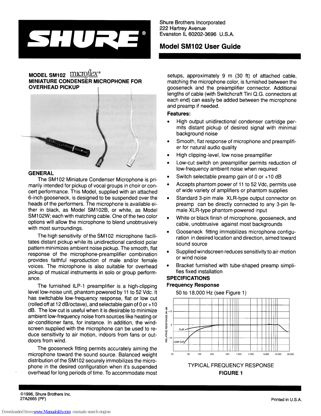 Shure Microflex SM102 User Manual