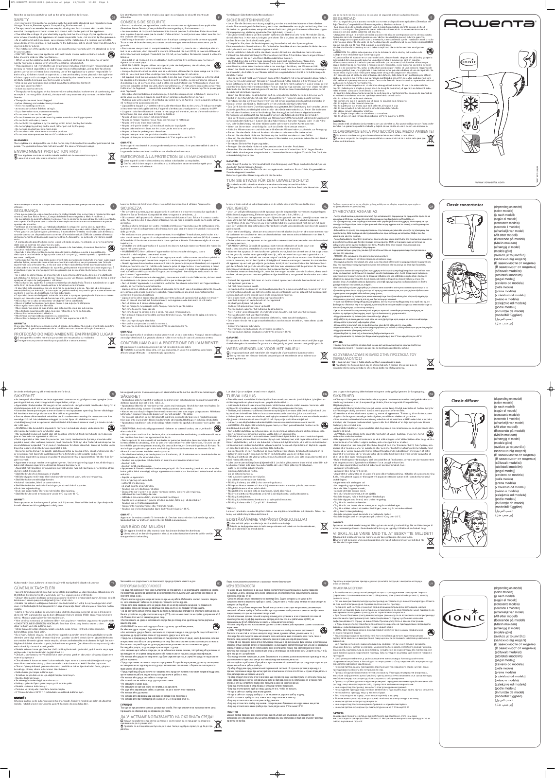 Rowenta YD3027F0 User Manual