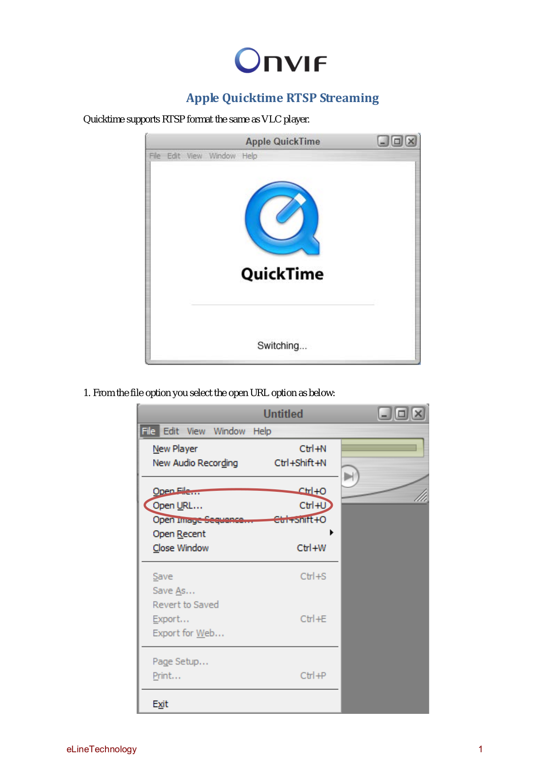 eLine Technology SIP QuickTime RTSP Streaming User Manual