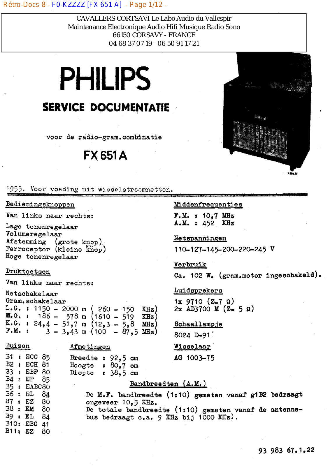 Philips fx 651 a Datasheet - ManualMachine.com