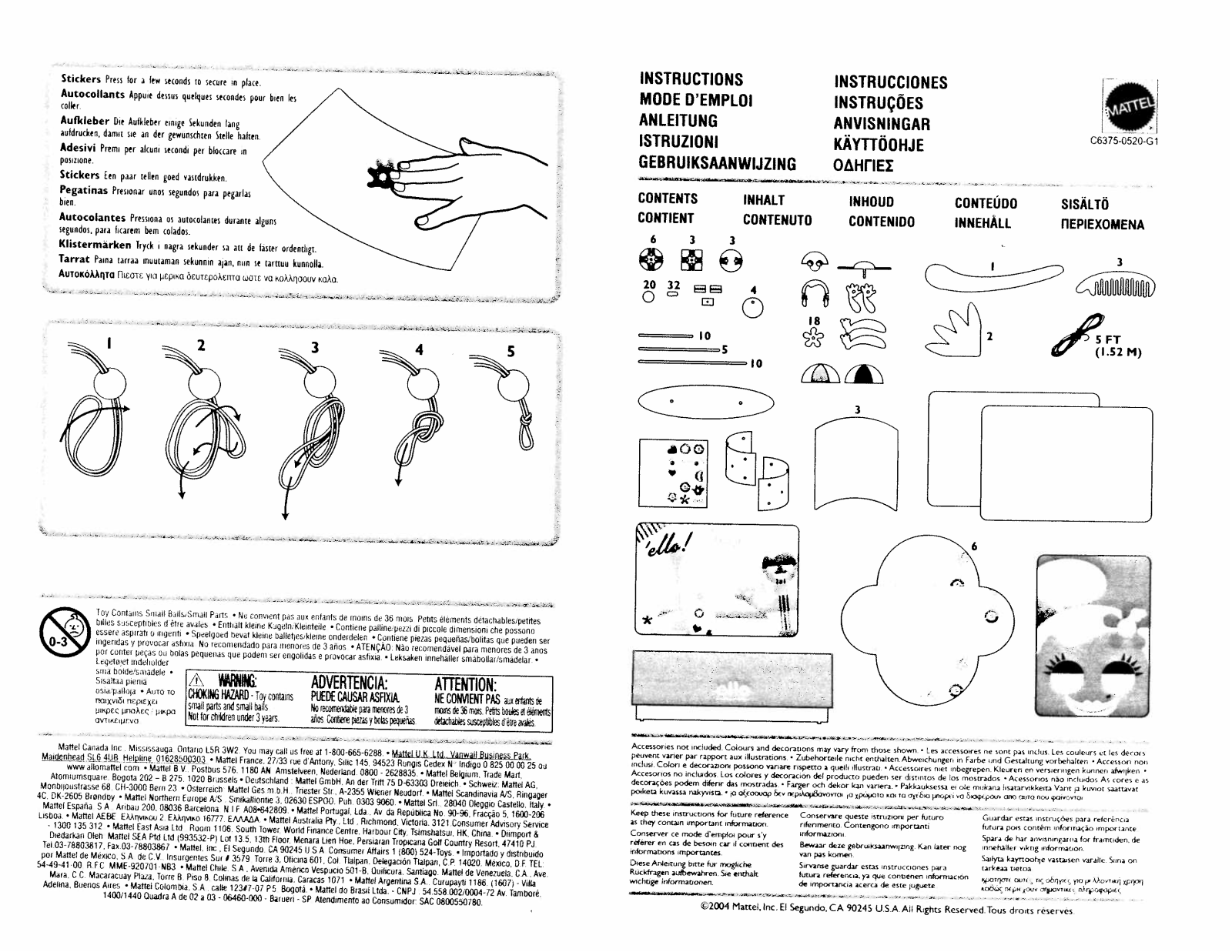 Fisher-Price C6375 Instruction Sheet