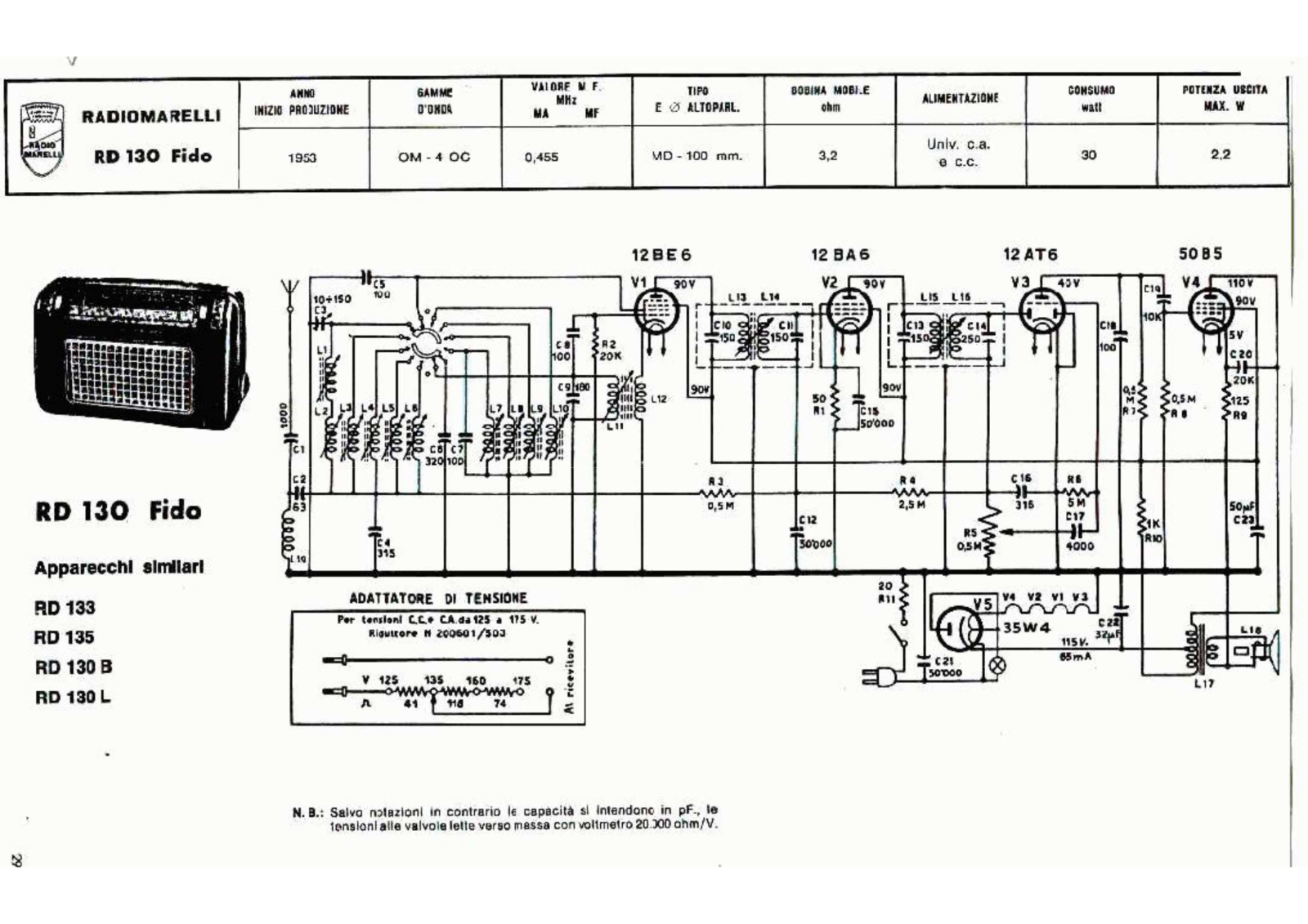 Radiomarelli rd130 schematic