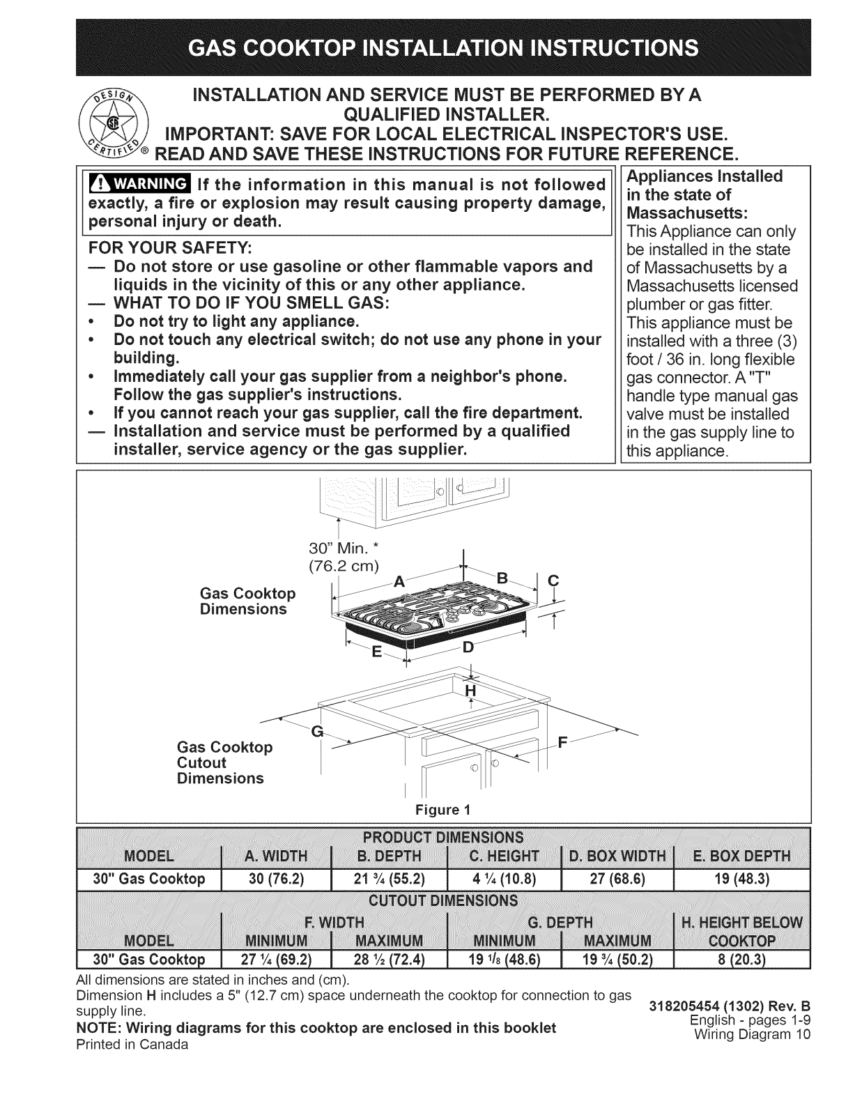 Frigidaire FPGC3087MSA Installation Guide - ManualMachine.com