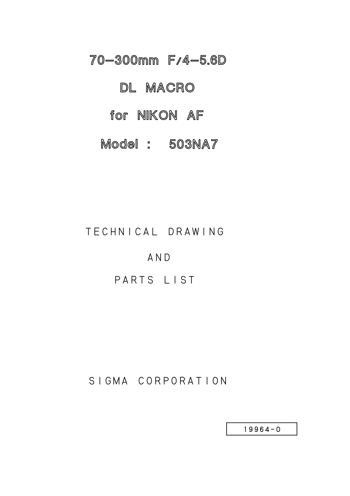 Nikon AF 70-300mm f4-5,6 D Macro Repair Manual