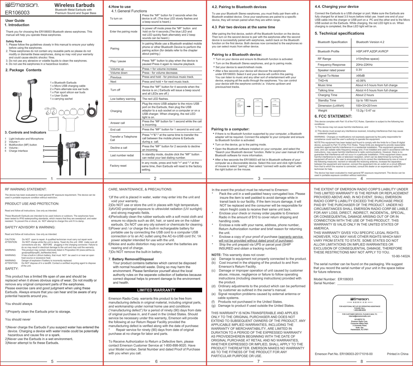 Emerson Radio ER106002 User Manual