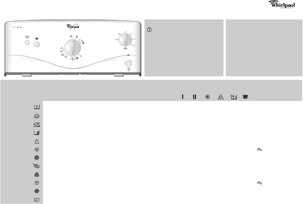 Whirlpool AWT 2352 INSTRUCTION FOR USE