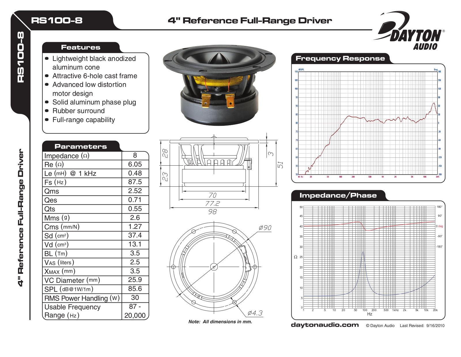 Dayton RS100-8 User Manual