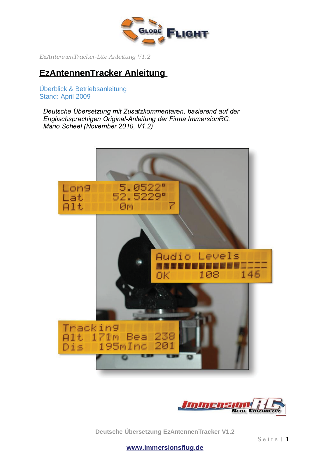 Immersion RC EzAntennaTracker-Lite User guide