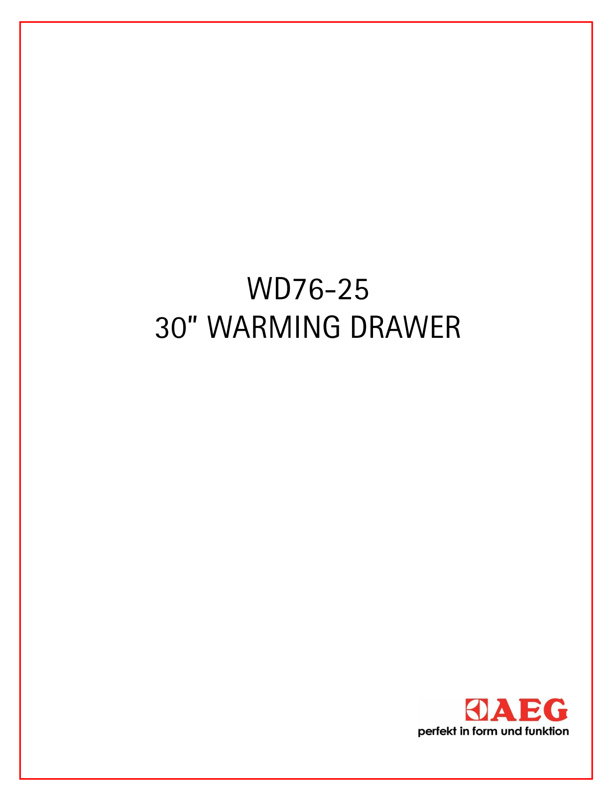 AEG WD7625 PRODUCT SPECIFICATIONS