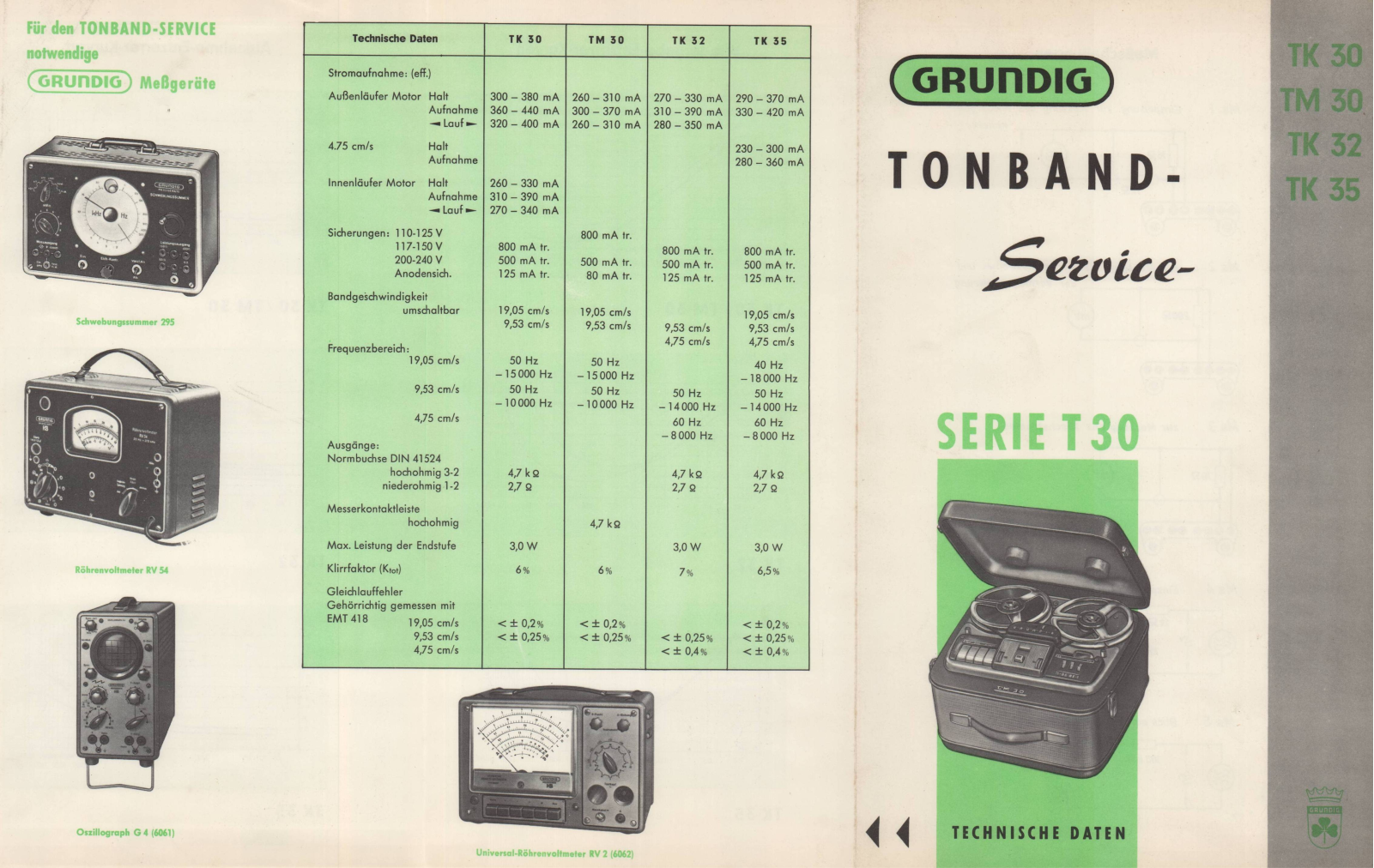 Grundig TK-30, TK-32, TK-35 Service Manual