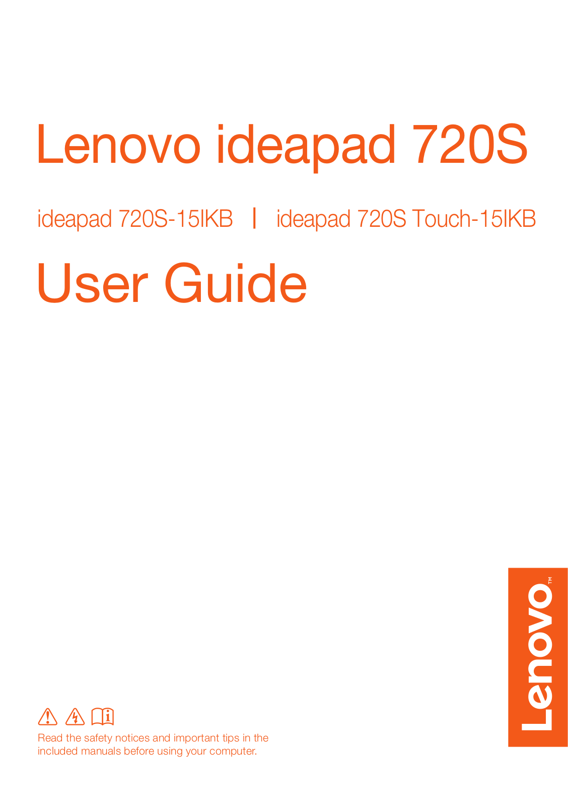 Lenovo ideapad 720S-15IKB, ideapad 720S Touch-15IKB User Guide