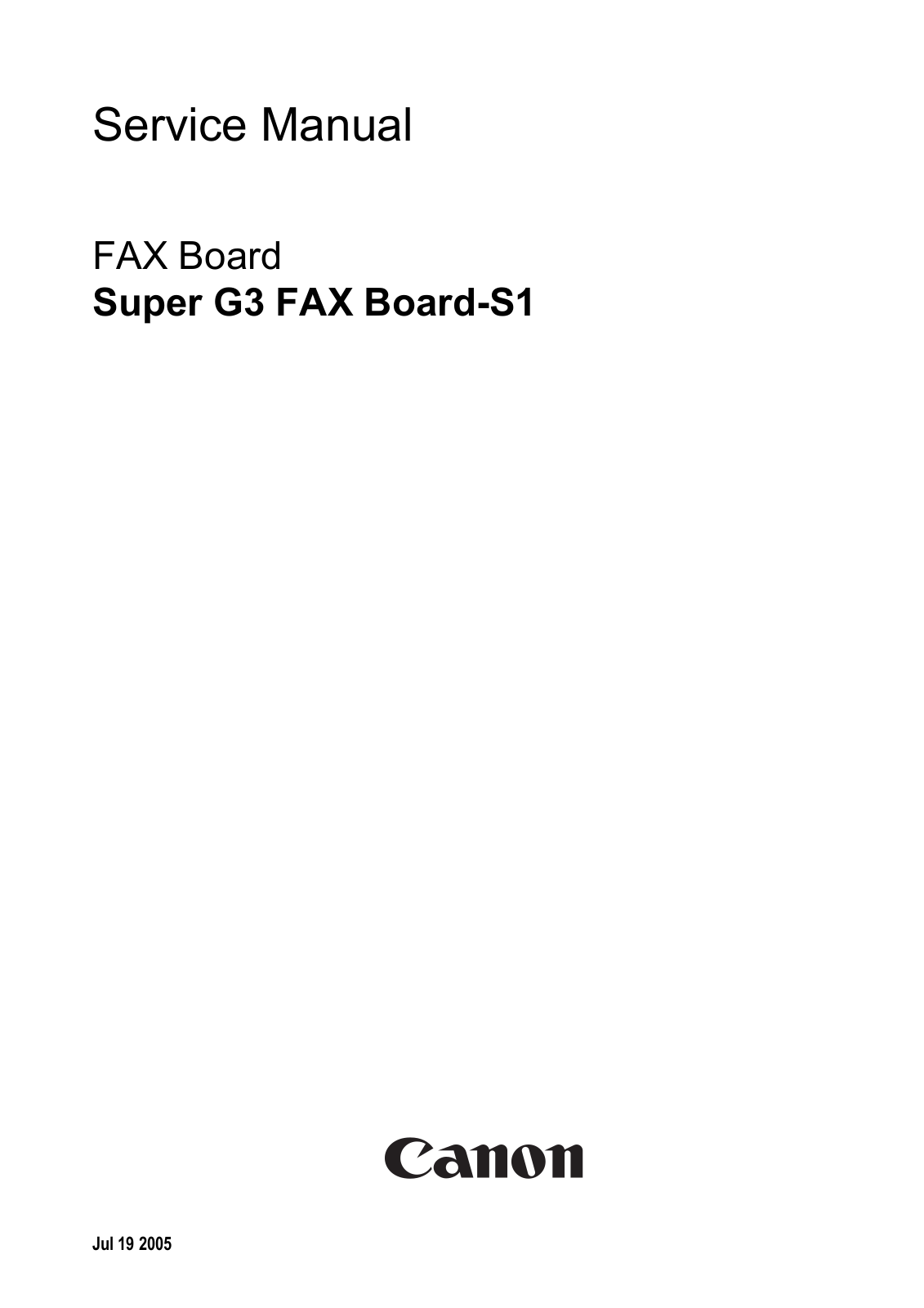 Canon iRC2570, iRC3170, iRC3100 super g3 fax board-s1 Service Manual