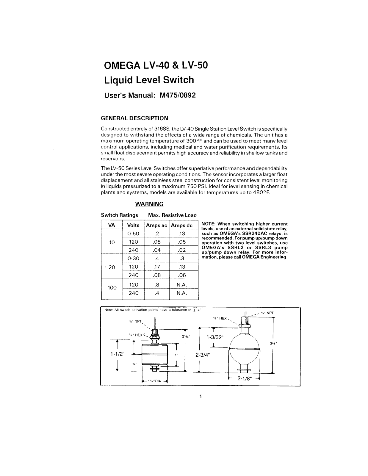 Omega LV-40, LV-50 User guide - ManualMachine.com