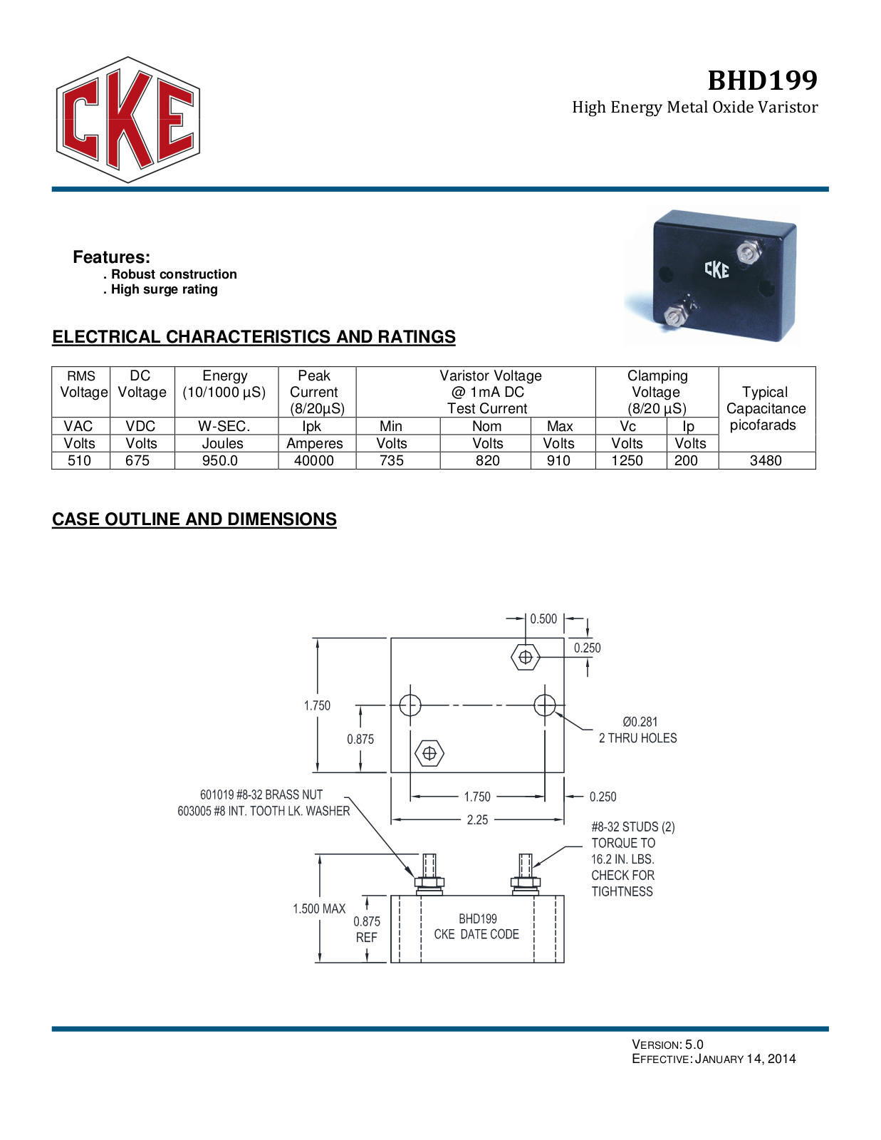 CKE BHD199 Data Sheet