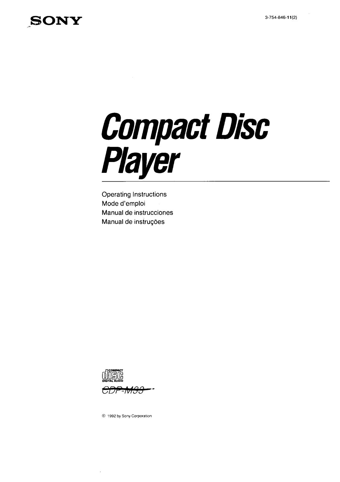 Sony CDP-M33 User Manual