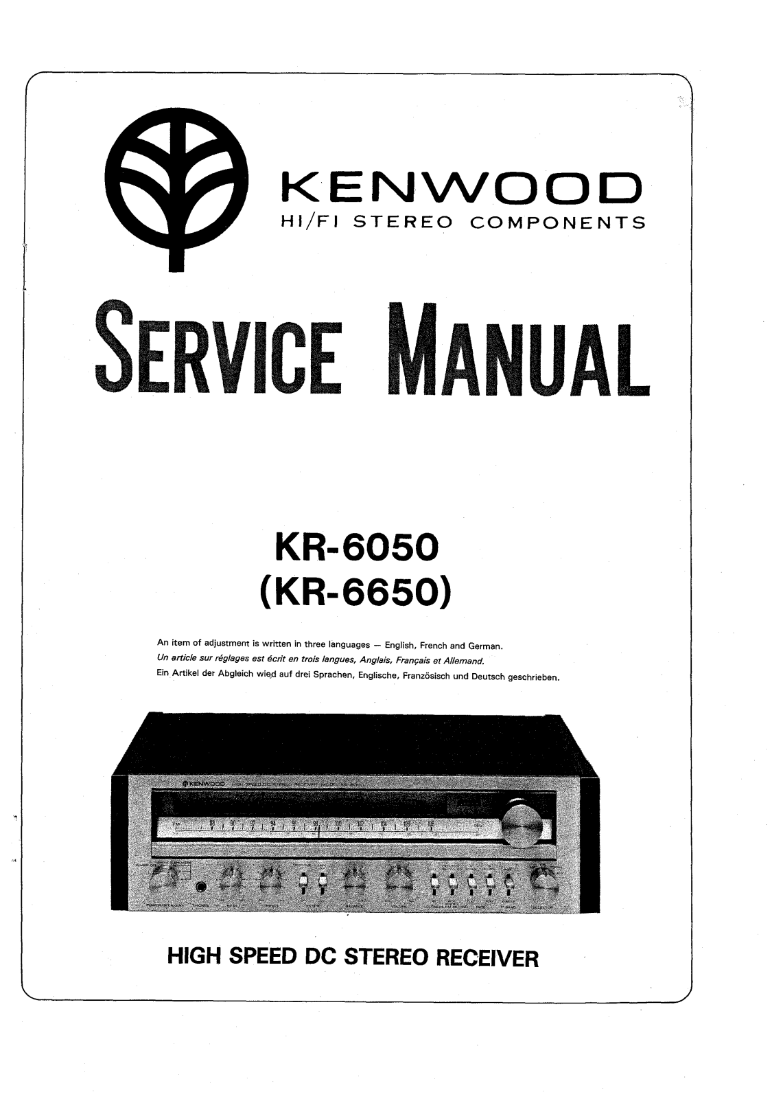 Kenwood KR-6050, KR-6650 Service manual