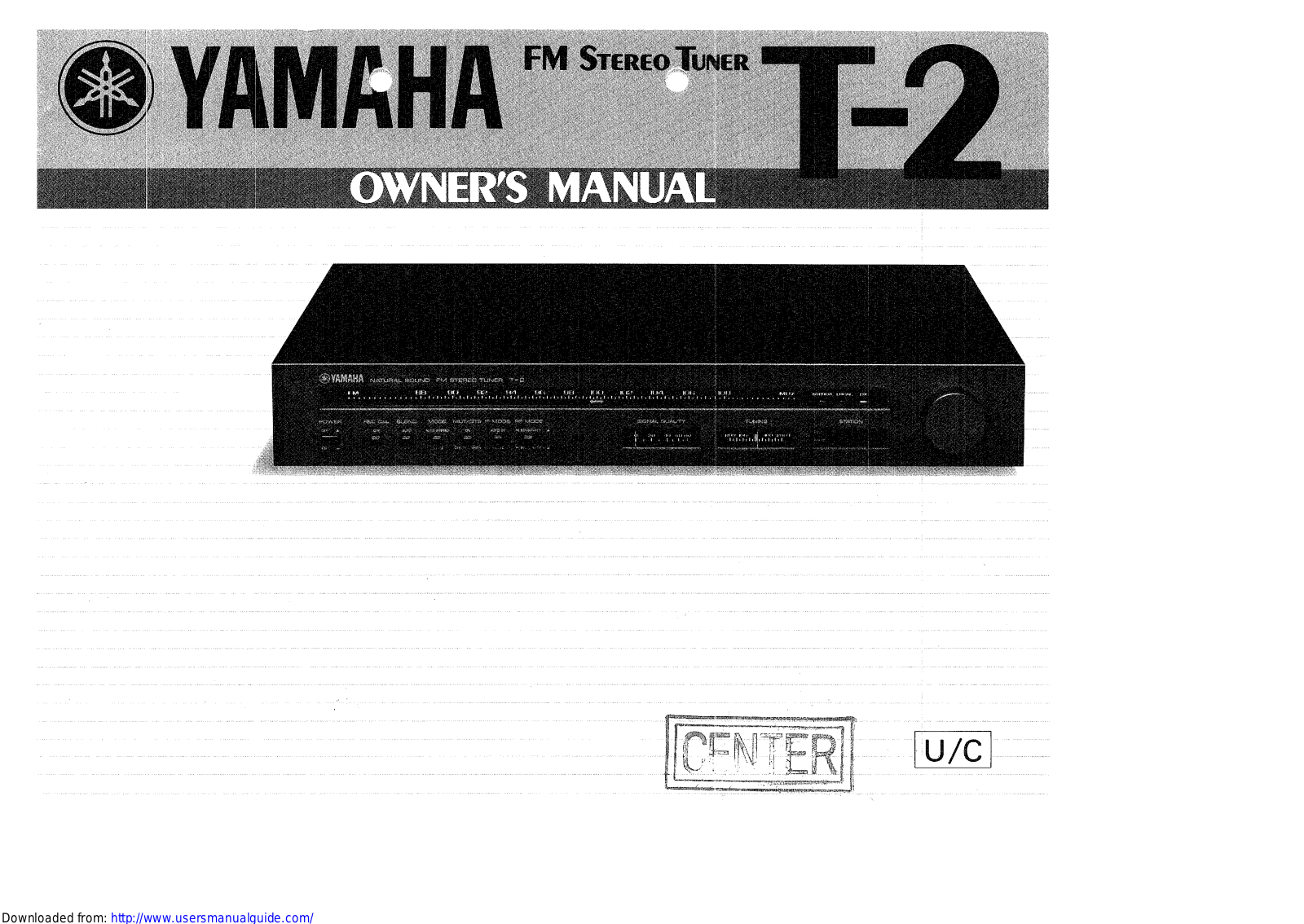 Yamaha Audio T-2 User Manual