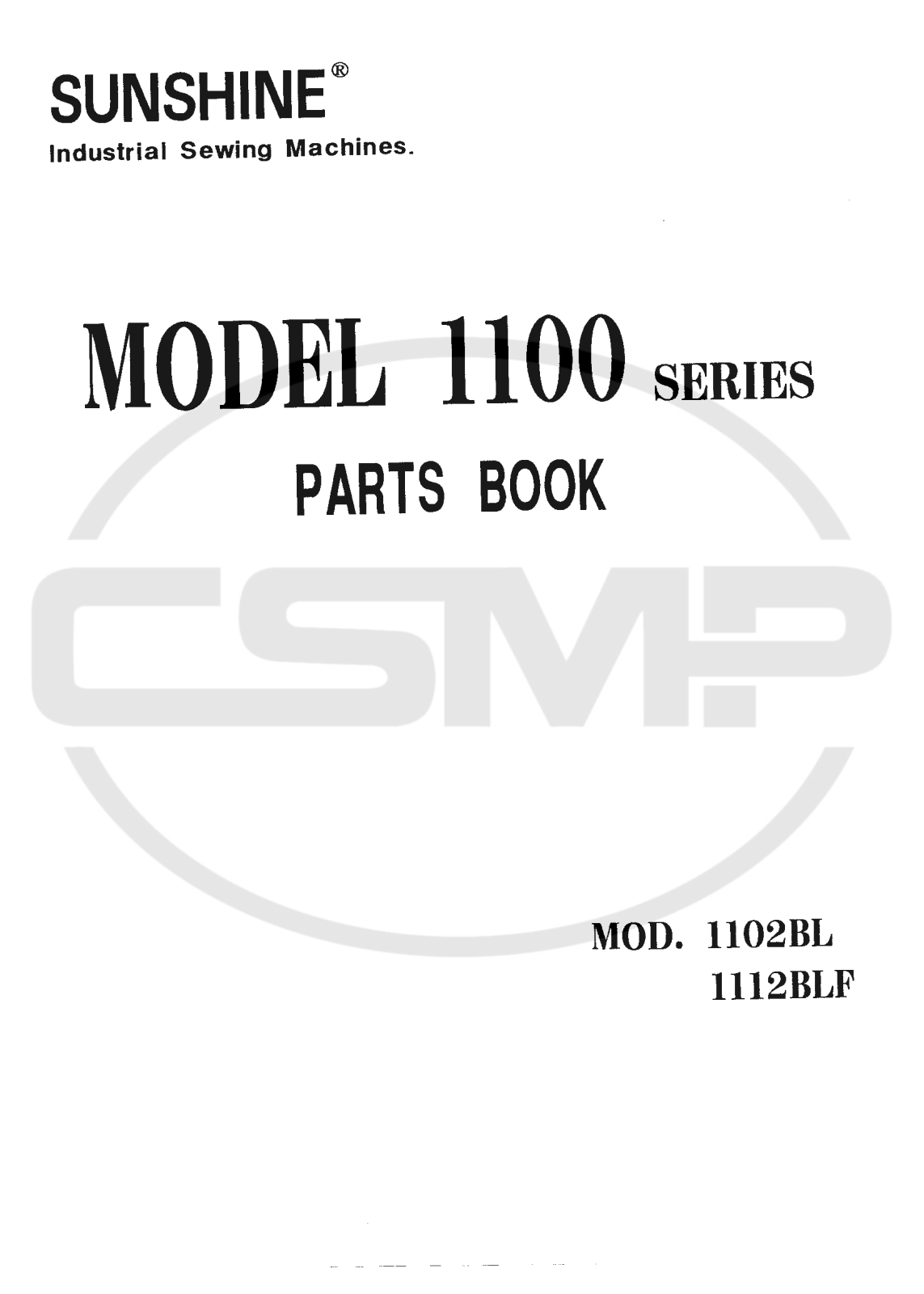 Global 1102BL, 1112BLF Parts Book