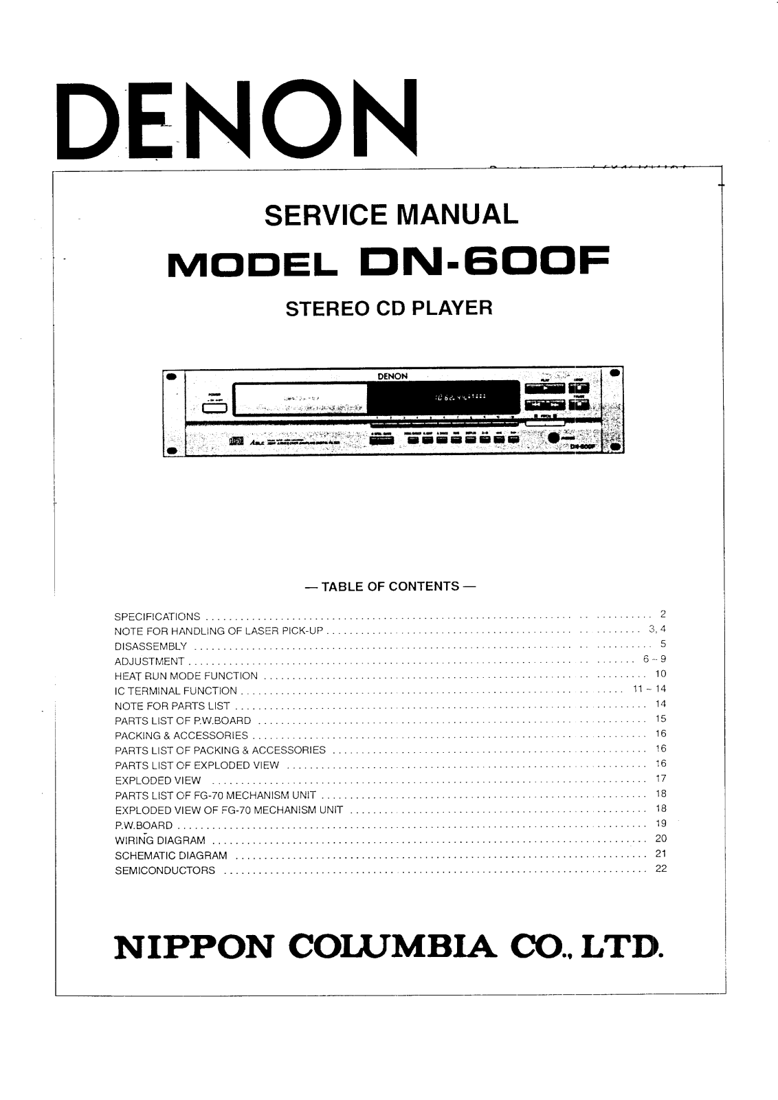 Denon DN-600F User Manual