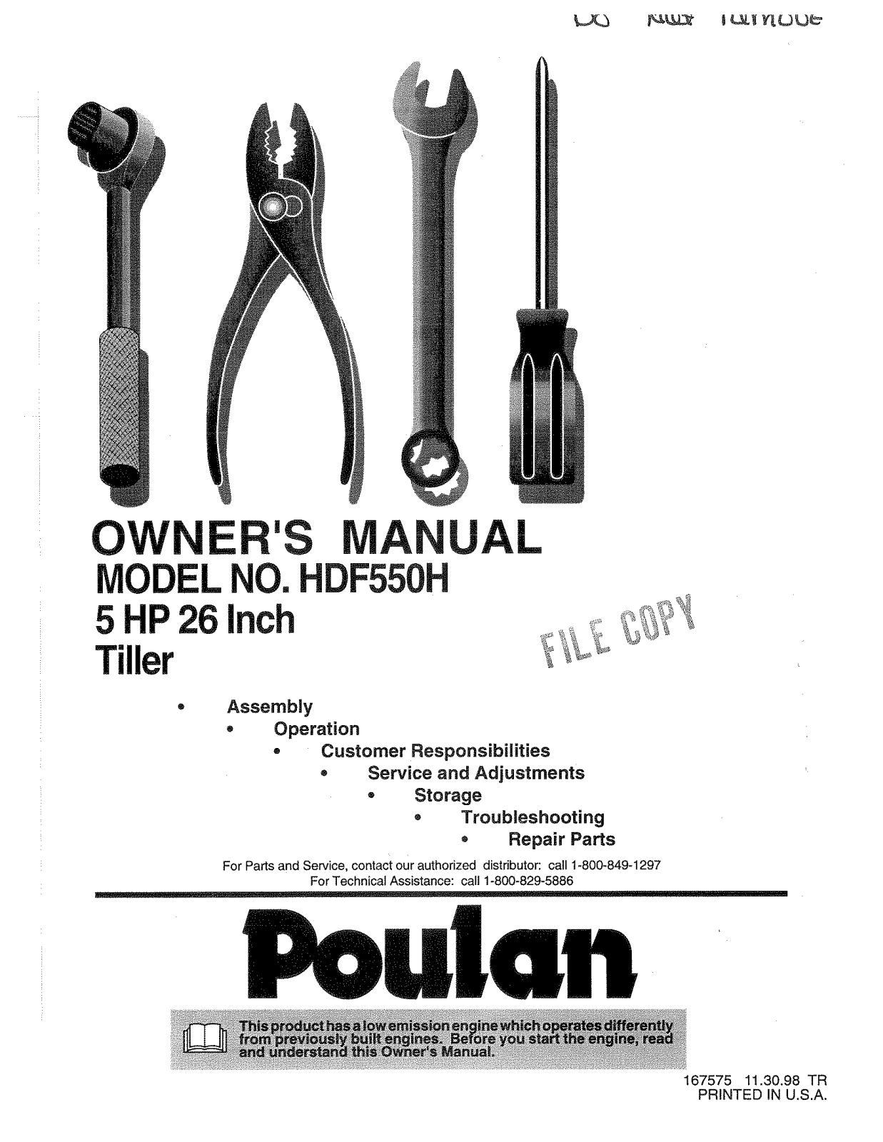 Poulan 167575 User Manual