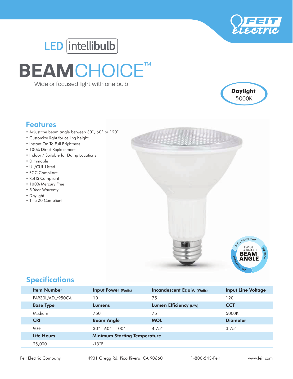 FeitElectric YJN10025 Specifications - ManualMachine.com