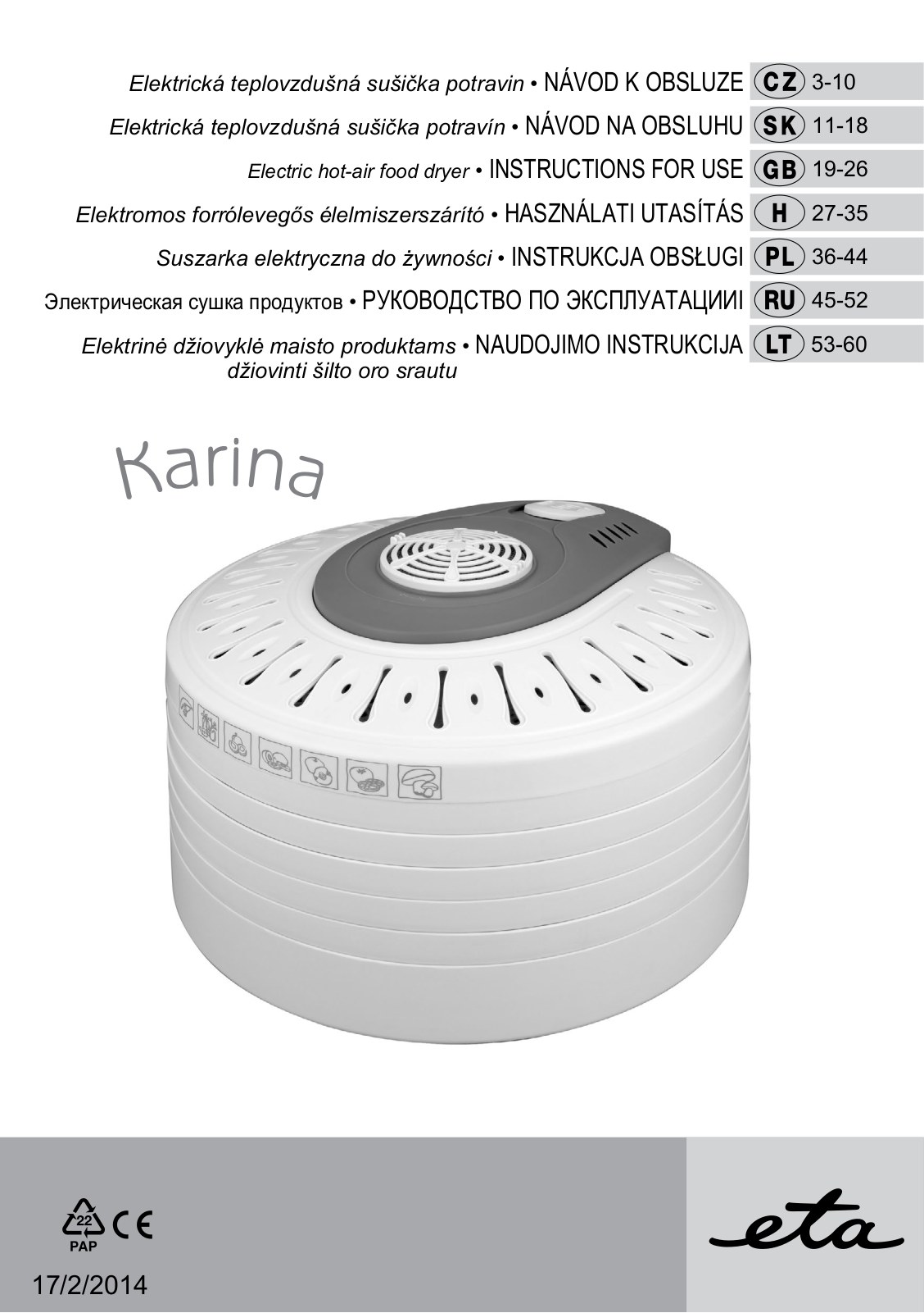 ETA Karina User Manual