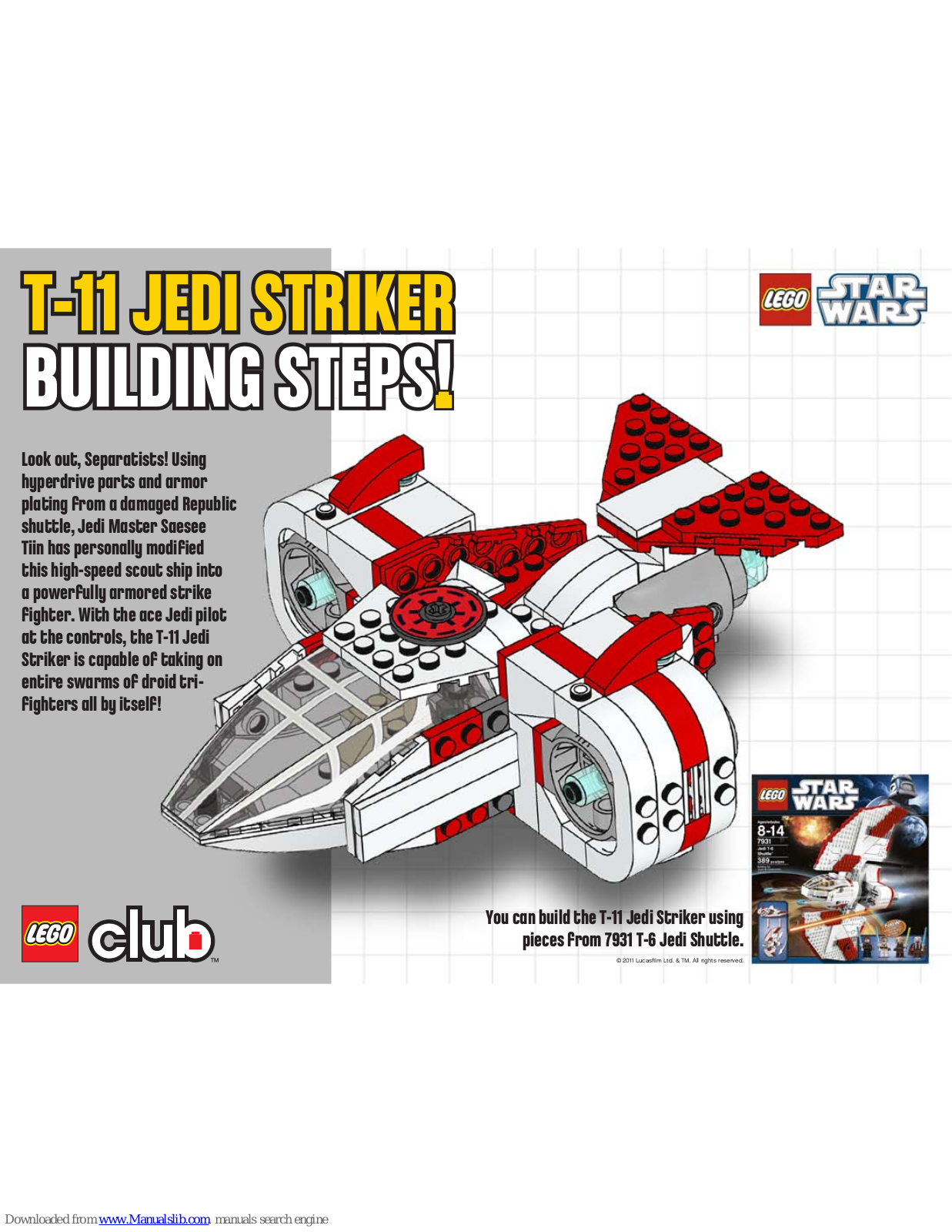 LEGO Star Wars T-11 Jedi Striker Building Instructions