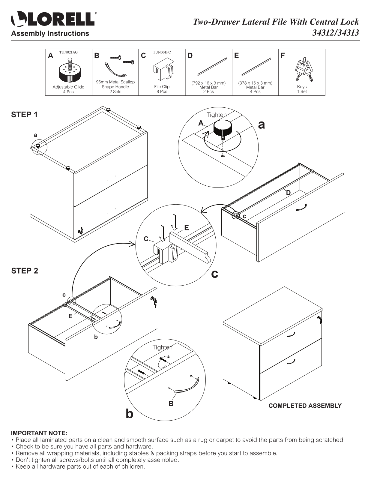 Lorell 34312, 34313 User Manual