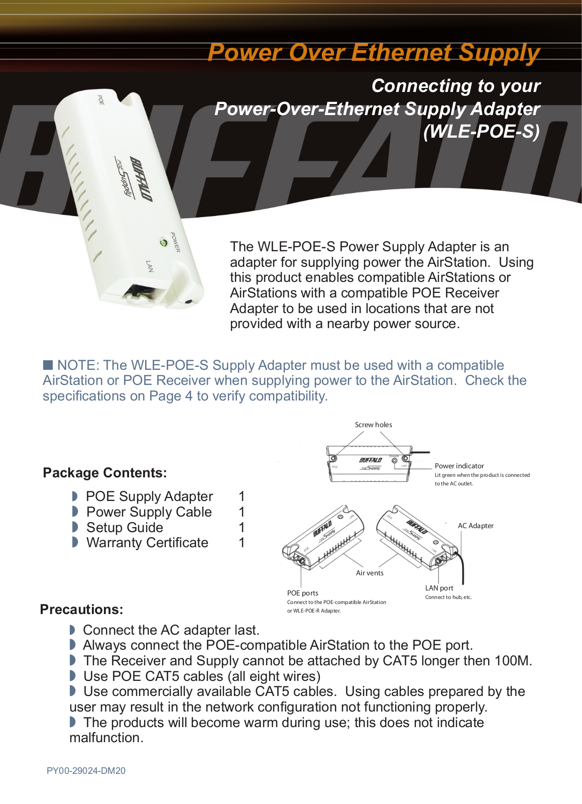 Buffalo Technology WLE-POE-S User Manual