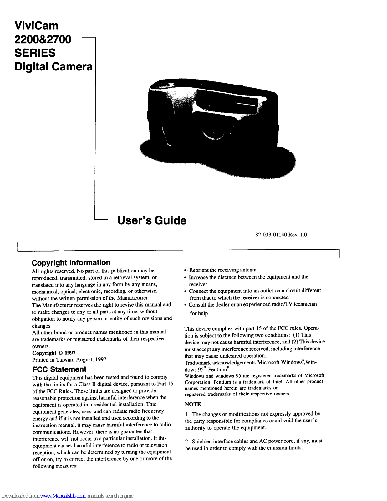 Vivitar Vivicam 2200, Vivicam 2700, Vivicam 2200 Series, Vivicam 2700 Series, Vivicam 2200N User Manual