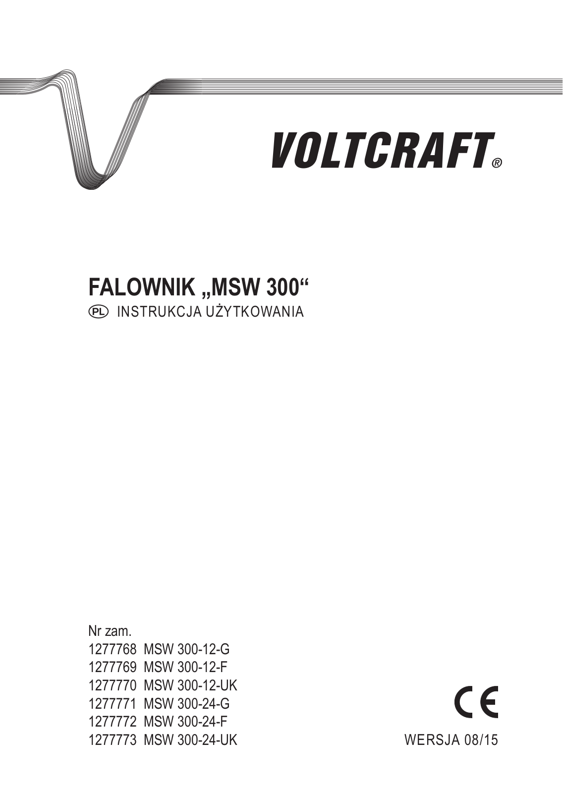 VOLTCRAFT MSW 300-24-G, MSW 300-24-UK, MSW 300-12-G, MSW 300-24-F, MSW 300-12-F User guide