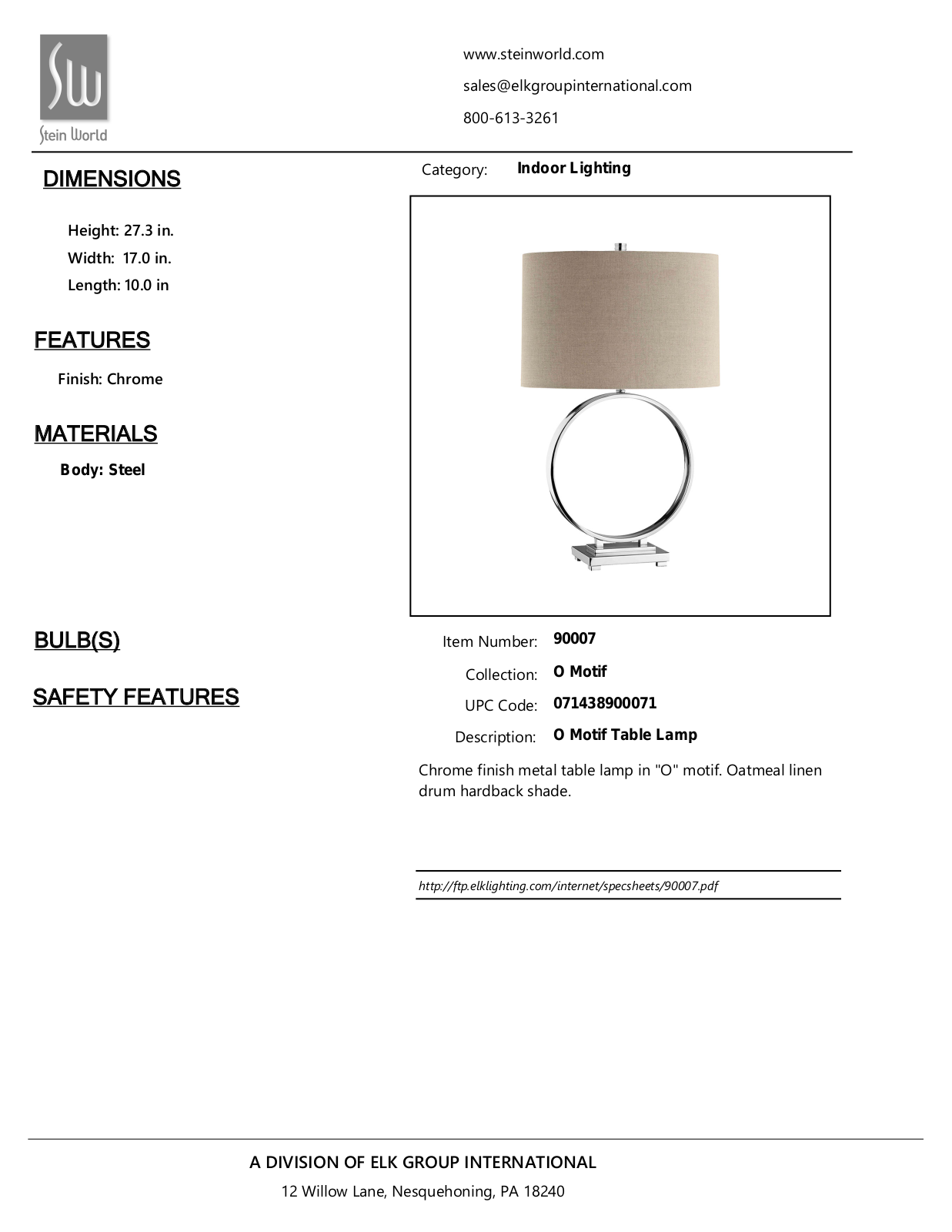 Stein World 90007 Specifications - ManualMachine.com
