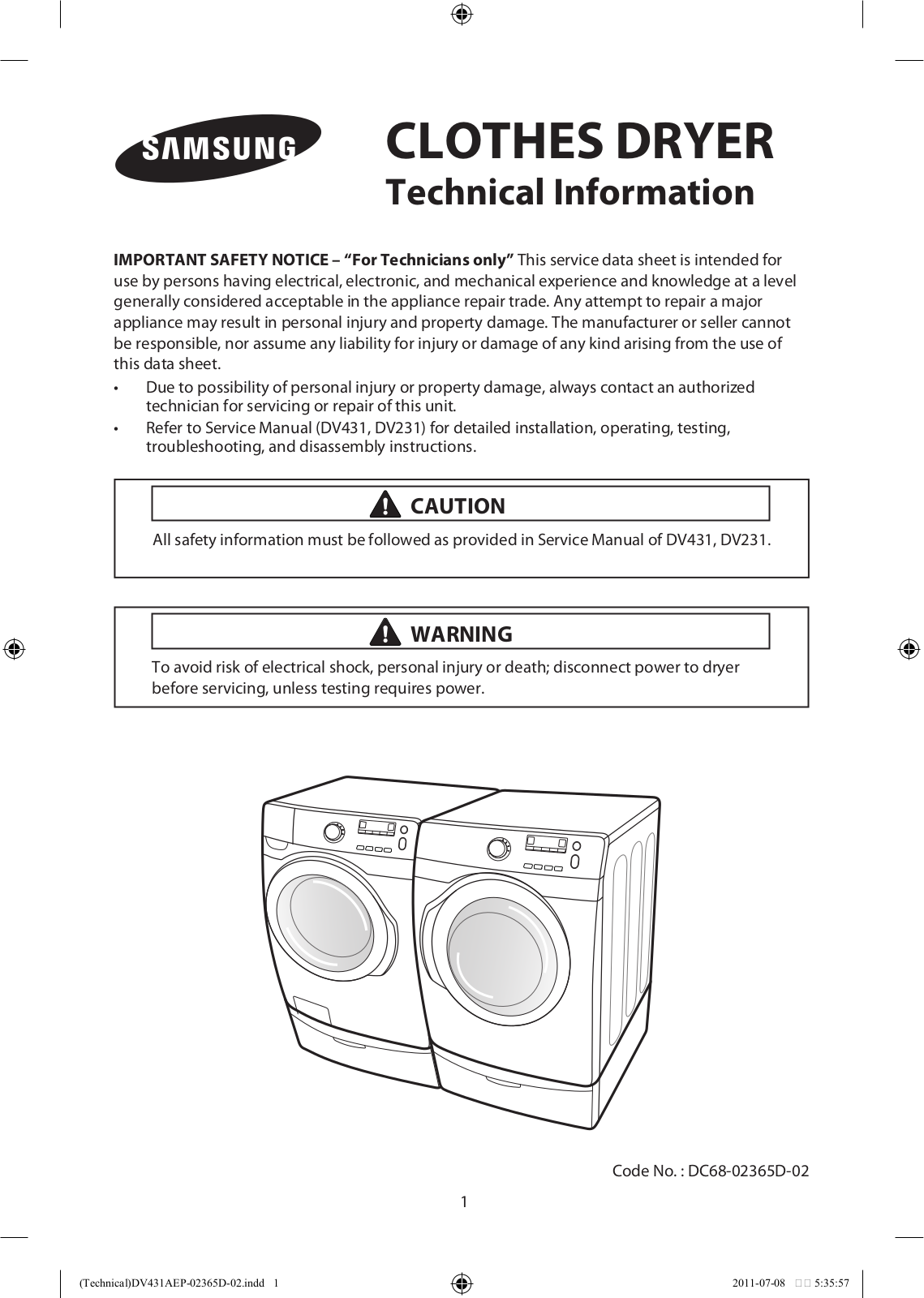 Samsung DV431AEP User Manual