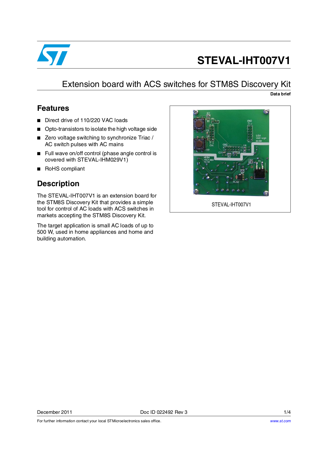 ST IHT007V1 User Manual